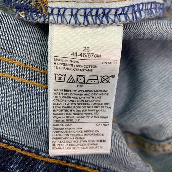 Gap 1969 Shorts Size 26 Blue Denim Bermuda Womens - Picture 4 of 5